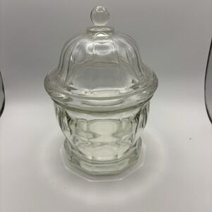 VTG HEAVY PANEL INDIANA GLASS BISCUIT CANDY APOTHECARY JAR -‎ 8" TALL